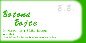 botond bojte business card
