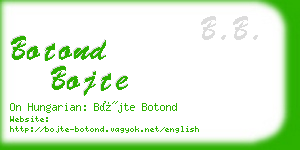 botond bojte business card